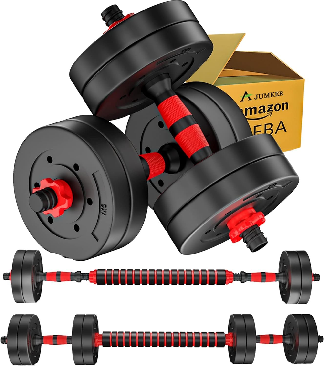 AJUMKER Dumbbells Barbell Set 20LBS 22LBS 44LBS with Connecting Rod Review