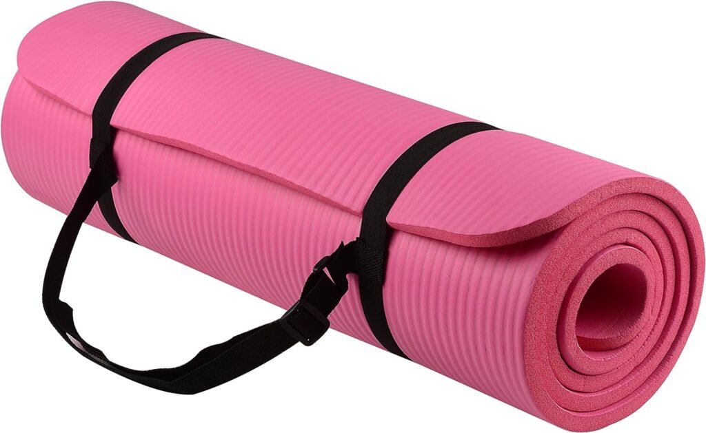 Amazon.com : BalanceFrom All Purpose 1/2-Inch Extra Thick High Density Anti-Tear Exercise Yoga Mat with Carrying Strap, Pink : Sports  Outdoors