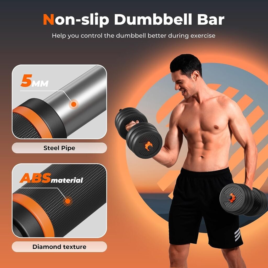 Amazon.com : FEIERDUN Adjustable Dumbbells, 50lbs Free Weight Set with Connector, 4 in1 Dumbbells Set Used as Barbell, Kettlebells, Push up Stand, Fitness Exercises for Home Gym Suitable Men/Women : Sports  Outdoors