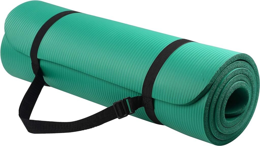 Everyday Essentials 1/2-Inch Extra Thick High Density Anti-Tear Exercise Yoga Mat with Carrying Strap