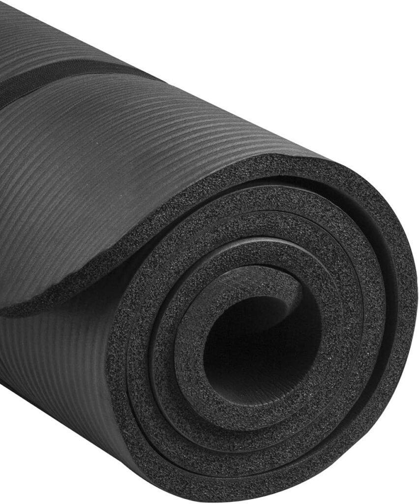 Everyday Essentials 1/2-Inch Extra Thick High Density Anti-Tear Exercise Yoga Mat with Carrying Strap