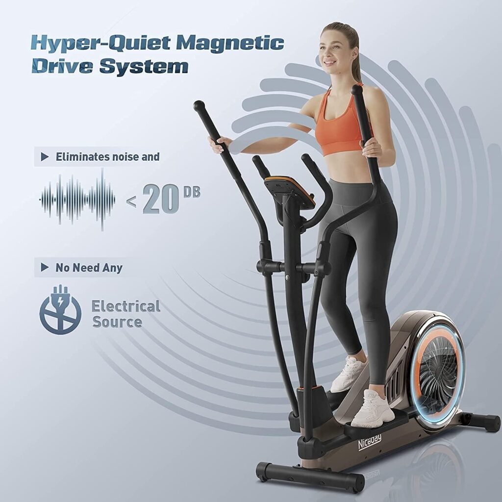 Niceday Elliptical Machine, Elliptical Trainer for Home with Hyper-Quiet Magnetic Driving System, 16 Resistance Levels, 15.5IN Stride, 400LBS Weight Capacity