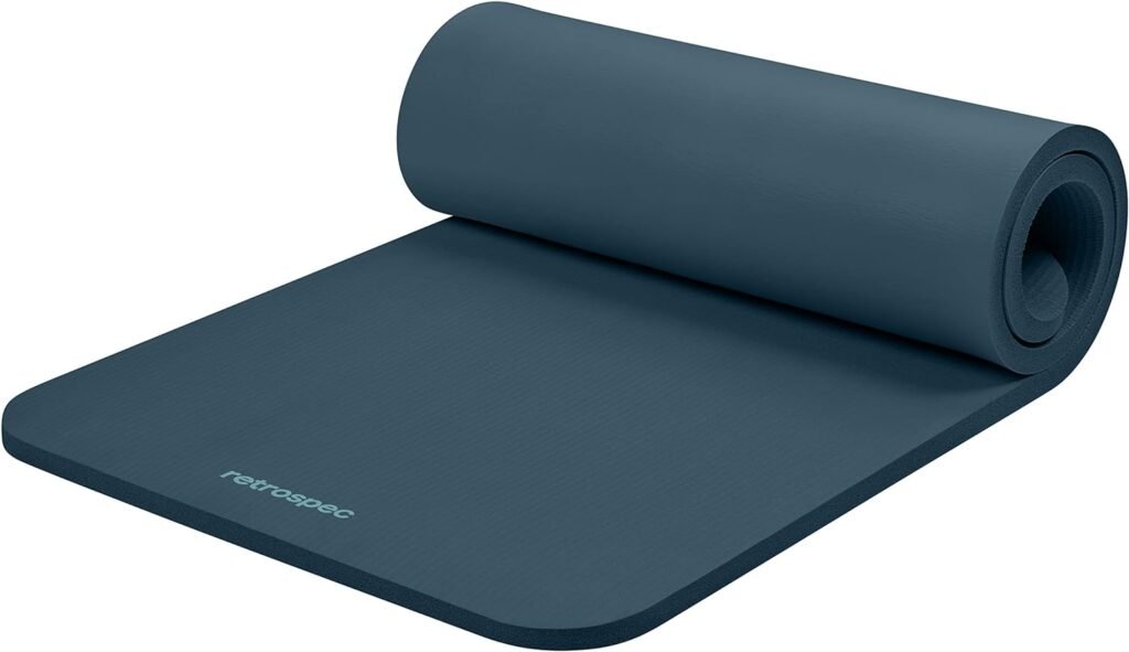Retrospec Solana Yoga Mat 1 Thick w/Nylon Strap for Men  Women - Non Slip Exercise Mat for Home Yoga, Pilates, Stretching, Floor  Fitness Workouts