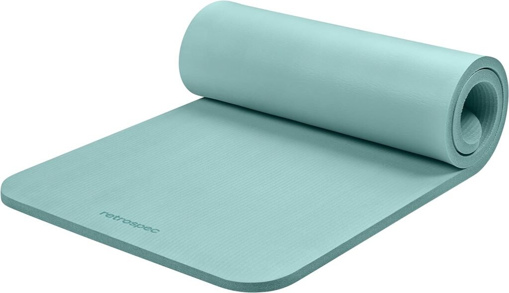 Retrospec Solana Yoga Mat 1 Thick w/Nylon Strap for Men  Women - Non Slip Exercise Mat for Home Yoga, Pilates, Stretching, Floor  Fitness Workouts