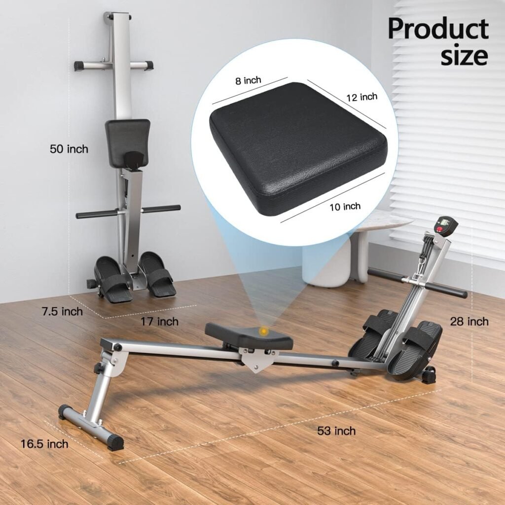 Rowing Machine for Home Use, Foldable Rowing Machinefor Full Body Exercise Cardio Workout with LCD Monitor  Comfortable Seat Cushion, Quiet  Smooth-2023 Revolution New Row Machine