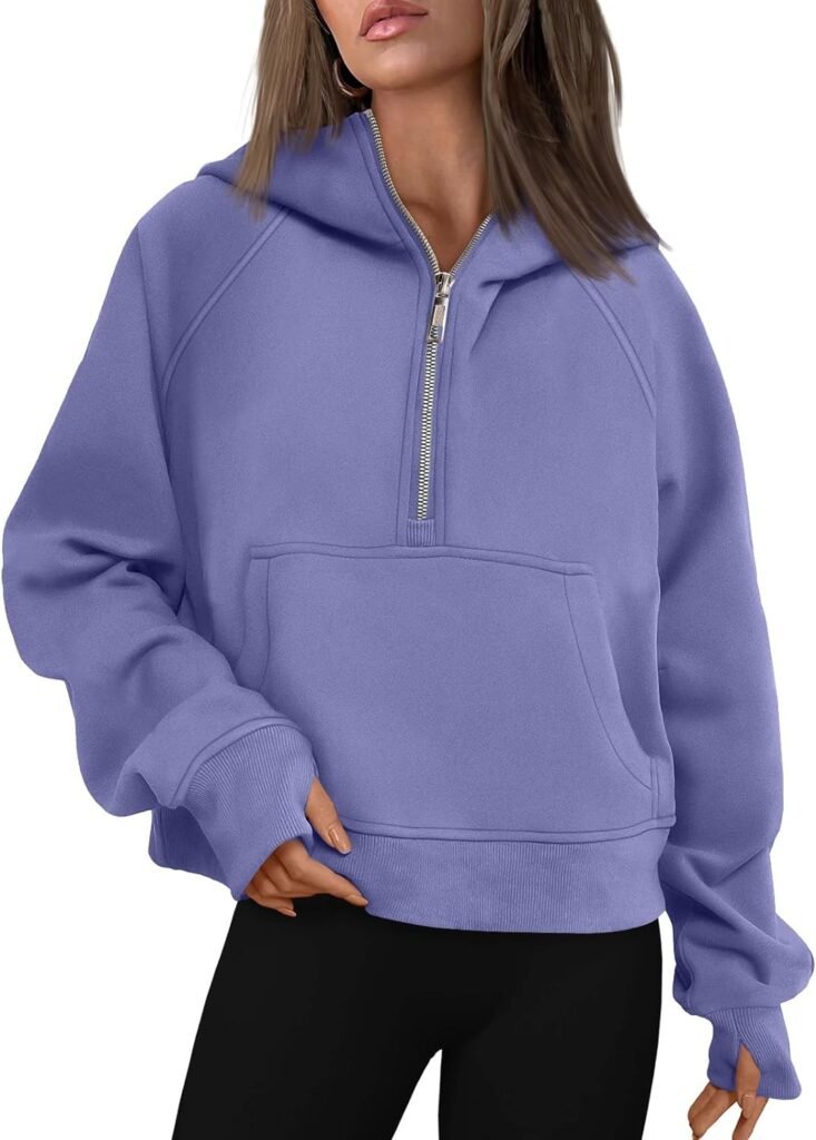 AUTOMET Half Zip Sweatshirts Cropped Hoodies Fleece Womens Quarter Zip Up Pullover Sweaters Fall Outfits 2024 Winter Clothes