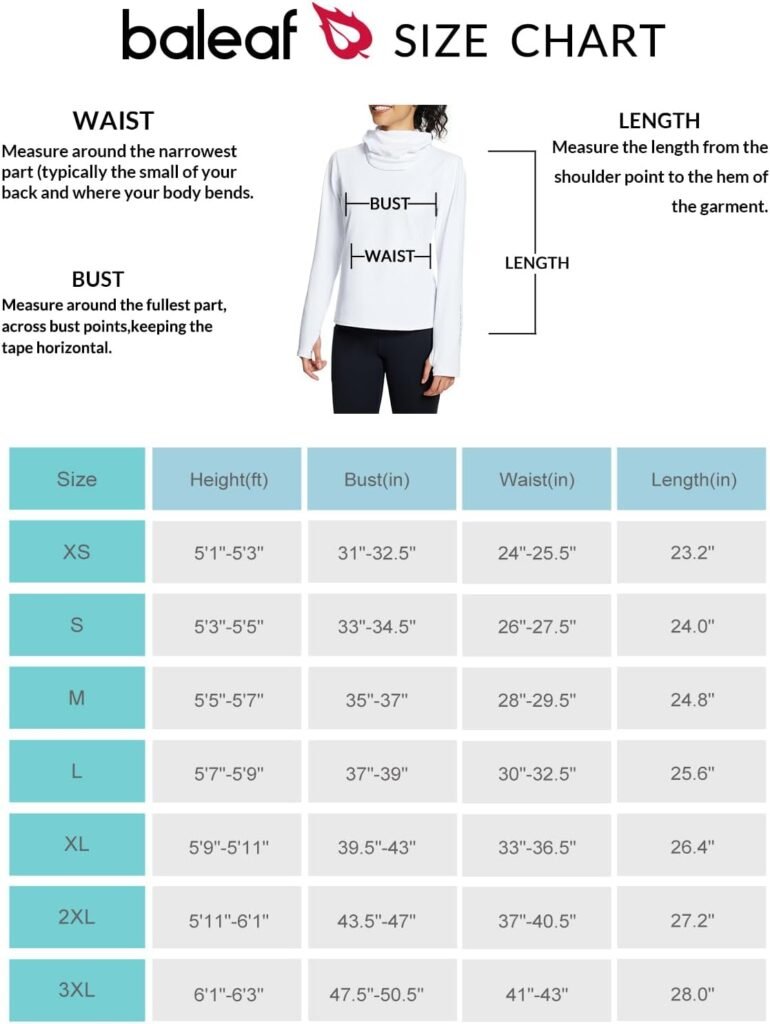 BALEAF Thermal Long Sleeve Women Shirts Winter Clothes Cowl Neck Warm Fleece Base Layer Tops with Balaclava and Thumbholes