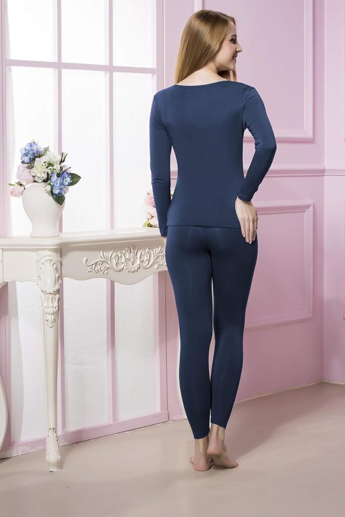 HEROBIKER Thermal Underwear Women Ultra-Soft Set Base Layer Top  Bottom Long Johns with Fleece Lined Winter Warm