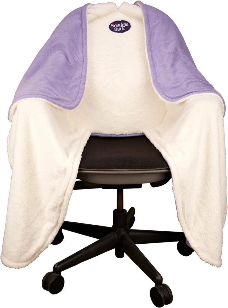 The Original Office Chair Blanket by SnuggleBack; Cozy Comfy Office Desk Chair Wrap Attaches for Convenient Heat and Hands-Free. Stay Warm In The Winter or Summer. Sherpa Fur Lining