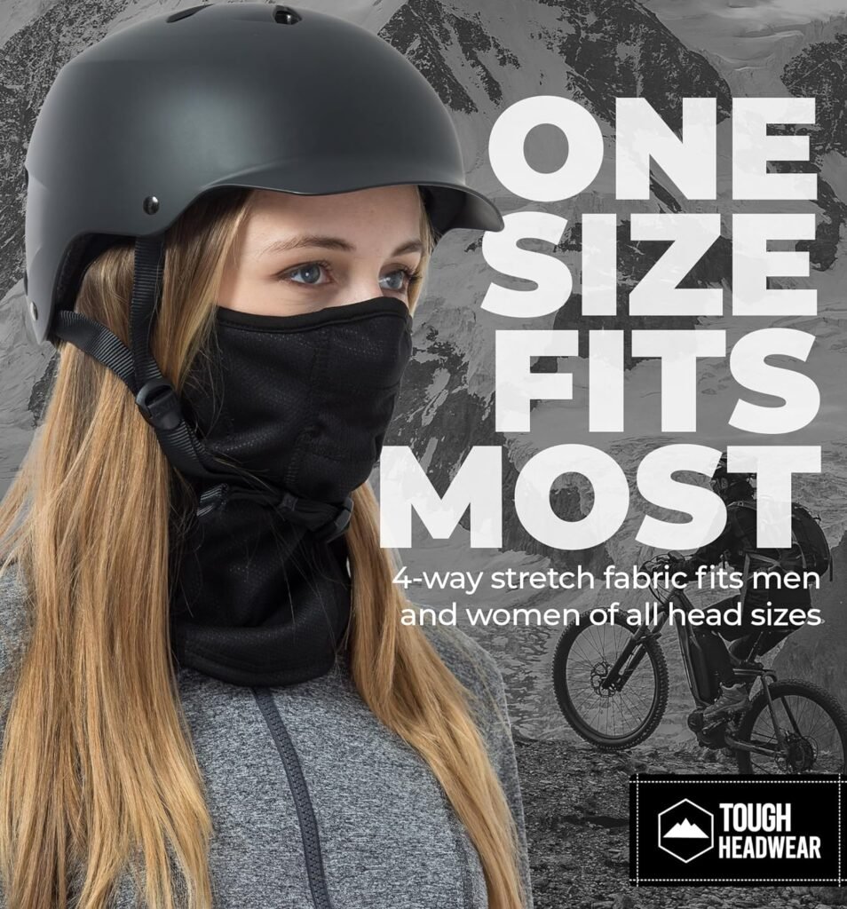 Tough Headwear Winter Face Mask  Ski Mask Neck Gaiter - Cold Weather Half Balaclava - Tactical Neck Warmer for Men  Women